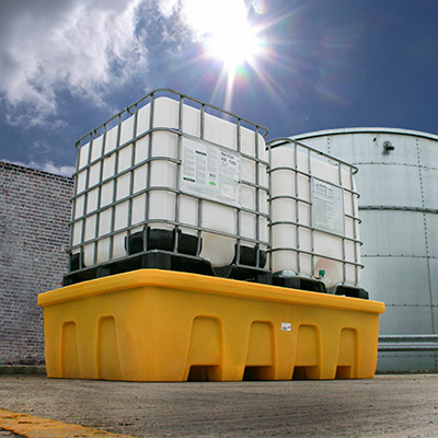 Location image of a Double IBC Polyethylene Spill Pallet with grating