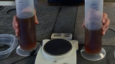 two beakers and a scale
