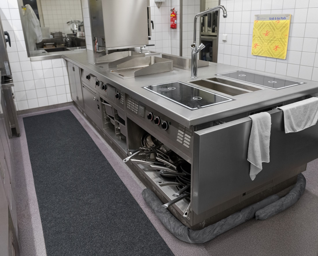 traction floor mats in a kitchen setting